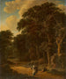 Landskapsbild med skogshantverkare och promenörer - Salomon Rombouts — vy av konstverket