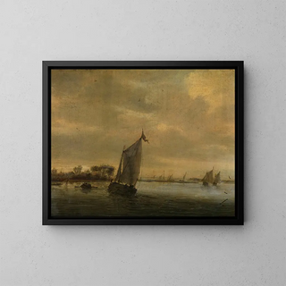 stilla vatten - Salomon van Ruysdael — inramlat konstverk på väggen
