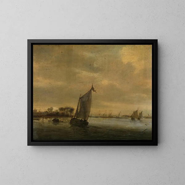 stilla vatten - Salomon van Ruysdael — inramlat konstverk på väggen