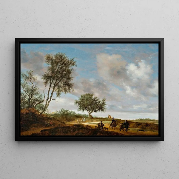 Salomon van Ruysdael - Landscape with hunters.webp
