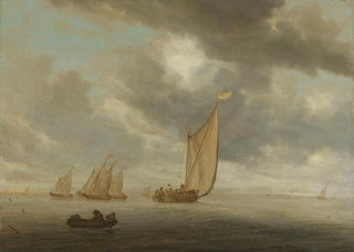 Salomon van Ruysdael - Sailing vessels on a inland body of water.webp