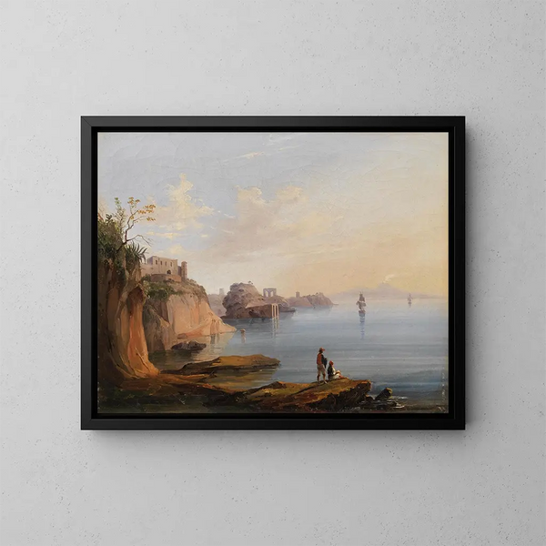 Vue de Naples depuis Posillipo - Salvatore Fergola — inramlat konstverk på väggen