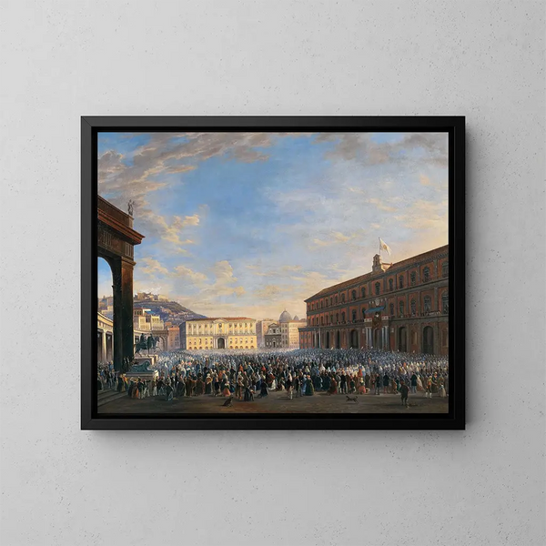 L'arrivée du pape Pie IX à Naples - Salvatore Fergola — inramlat konstverk på väggen