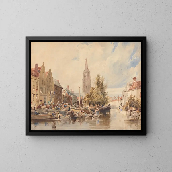 Notre-Dame-kyrkan i Bruges - Samuel Austin — inramlat konstverk på väggen