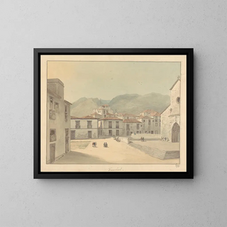Funchal, Madeira, en plats med en kyrka - Samuel Davis — inramlat konstverk på väggen