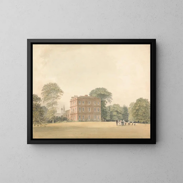 Vue latérale de la maison Ayot, Hertfordshire - Samuel Davis — inramlat konstverk på väggen