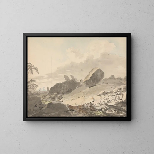 Les Sept Pagodes de Mamallapuram - Samuel Davis — inramlat konstverk på väggen