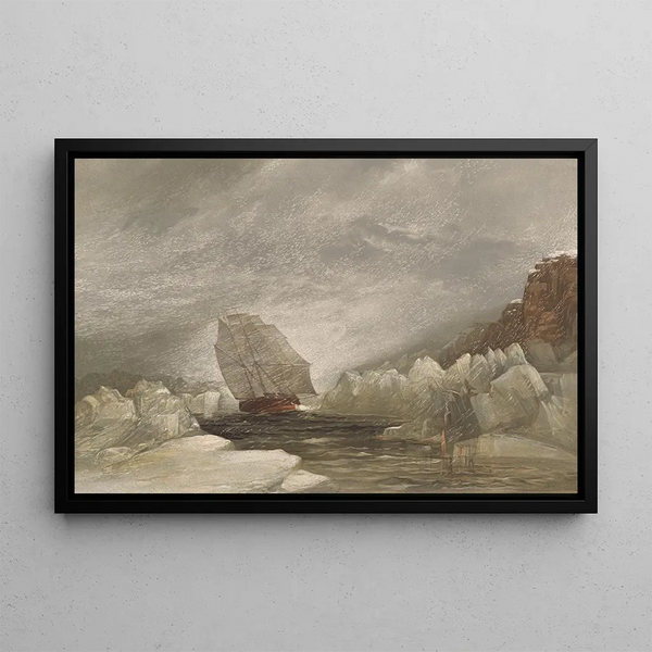 Samuel Gurney Cresswell - HMS Investigator running through a narrow channel.webp
