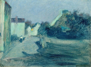 Allée du village au clair de lune - Samuel Hirszenberg — vy av konstverket