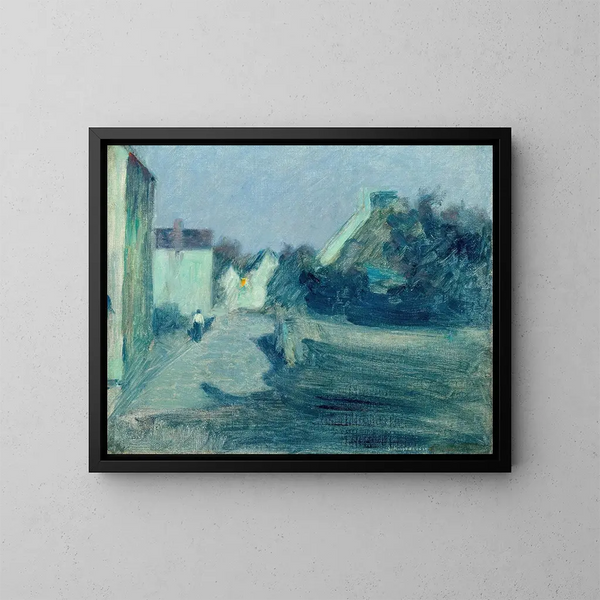 Allée du village au clair de lune - Samuel Hirszenberg — inramlat konstverk på väggen