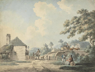 Samuel Howitt - The Tollhouse with a Coach Crossing the Bridge.webp