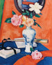 Rosor i en vas på orange bakgrund - Samuel John Peploe — vy av konstverket