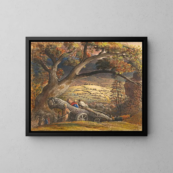 Le chariot de bois - Samuel Palmer — inramlat konstverk på väggen