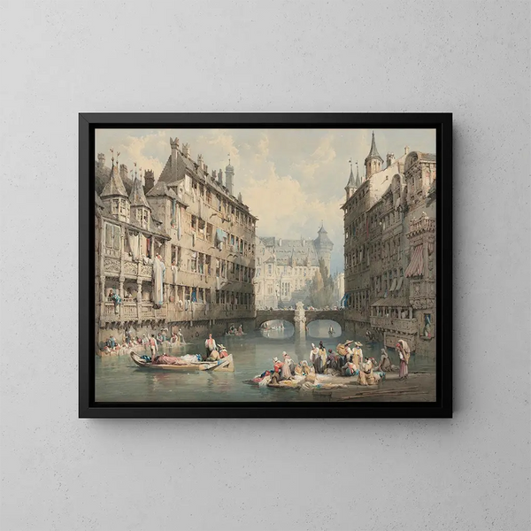 Vue de Nuremberg - Samuel Prout — inramlat konstverk på väggen