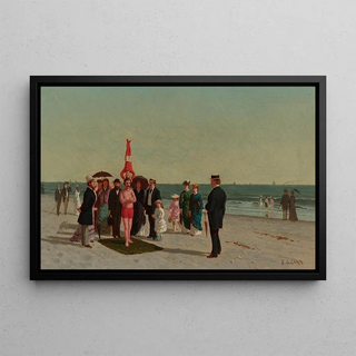 Samuel S Carr - Beach Scene With Acrobats.webp