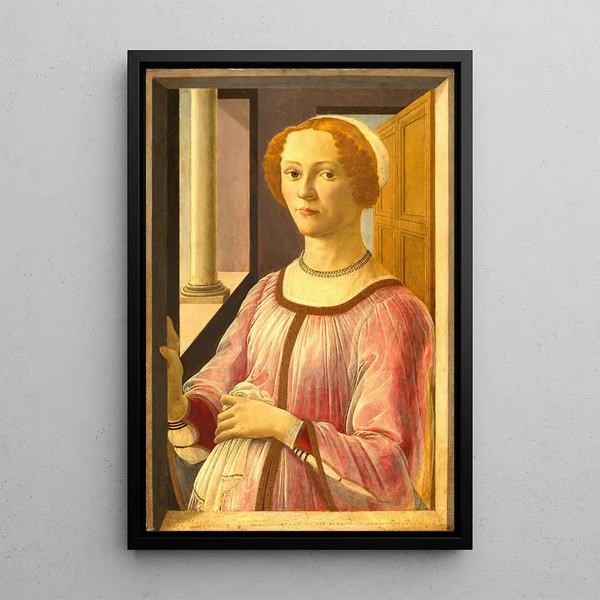 porträtt av Smeralda Bandinelli - Sandro Botticelli — inramlat konstverk på väggen