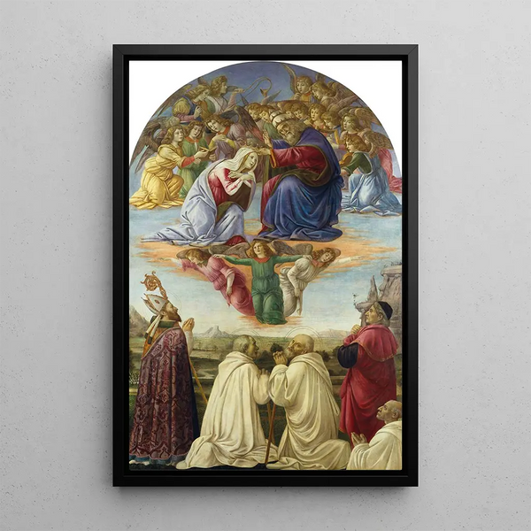 Le Couronnement de la Vierge - Sandro Botticelli — inramlat konstverk på väggen