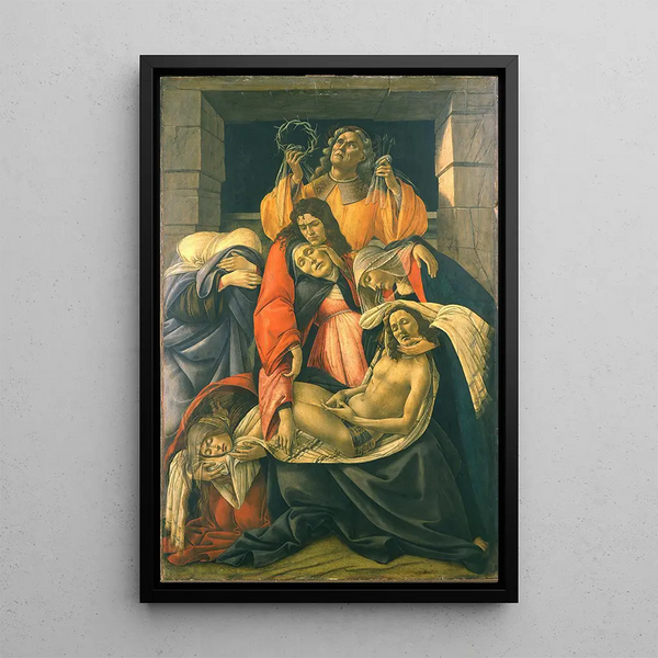La Lamentation sur le Christ mort - Sandro Botticelli — inramlat konstverk på väggen