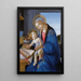 La Vierge à l'Enfant, La Madone du livre - Sandro Botticelli — inramlat konstverk på väggen
