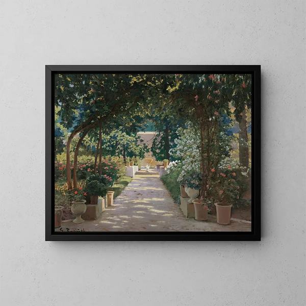 Pati de Jtiva - Santiago Rusiñol — inramlat konstverk på väggen