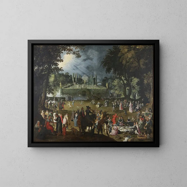 La fête - Sebastian Vrancx — inramlat konstverk på väggen