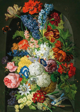 Sebastian Wegmayr - Blumenstck mit Schmetterling und Blaumeise.webp