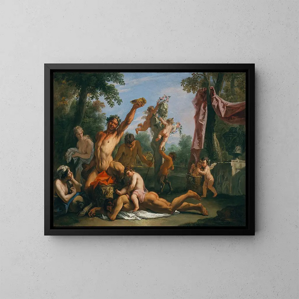 Un Bacchanal - Sebastiano Ricci — inramlat konstverk på väggen