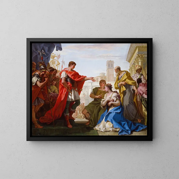 La Tempérance de Scipion - Sebastiano Ricci — inramlat konstverk på väggen