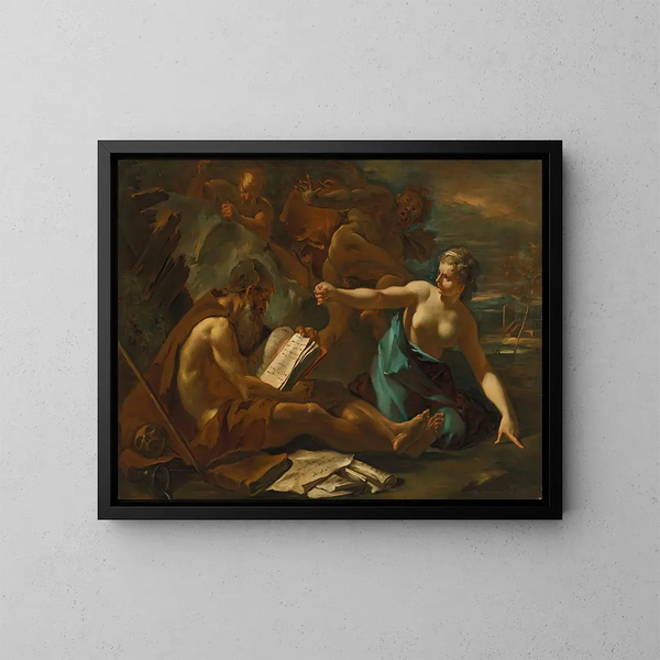 La Tentation de saint Antoine - Sebastiano Ricci — inramlat konstverk på väggen