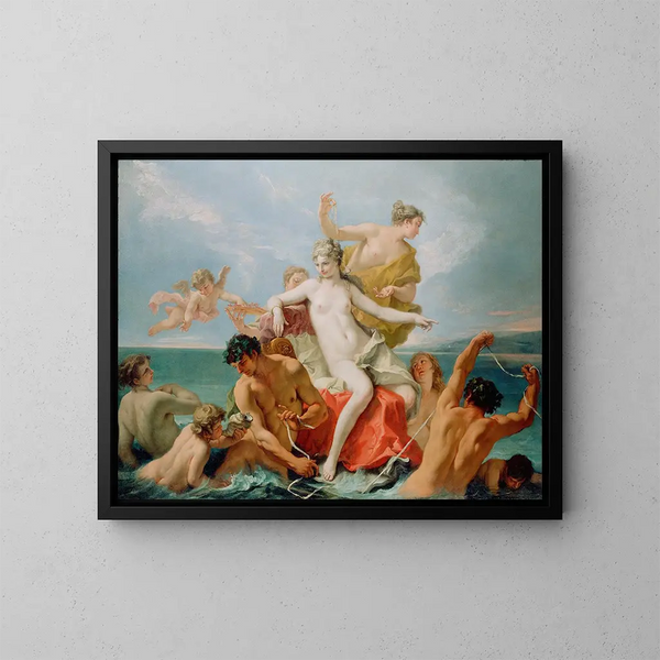 Triumf av Venus Marine - Sebastiano Ricci — inramlat konstverk på väggen