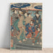 Reproduktion av målningen med sju kvinnliga figurer, två paraplyer - Utagawa Kuniyoshi