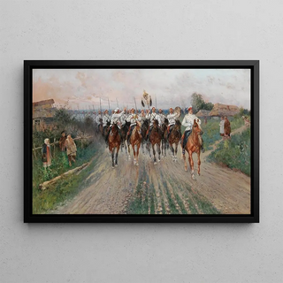 Sergei Semenovich Voroshilov - A band goes through the village.webp