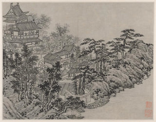 Shen Zhou - CloudClimbing Pavilion from Twelve Views of Tiger Hill Suzhou.webp