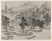 Vue lointaine de Tiger Hill depuis l'amarrage du canal - Shen Zhou — vy av konstverket