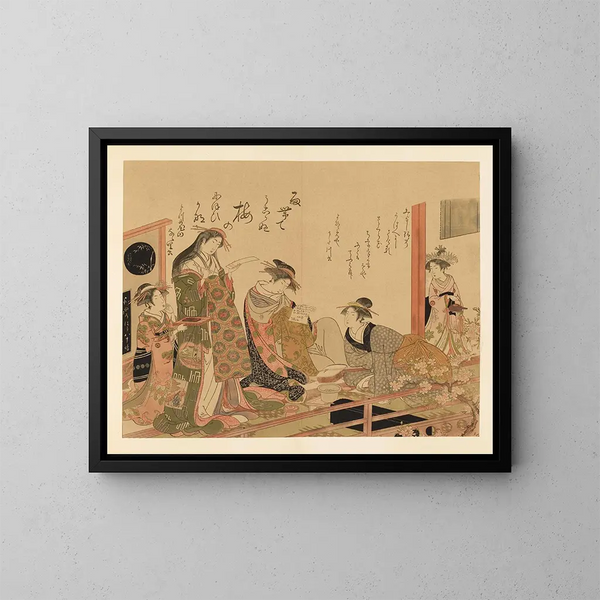 Utvalda mästerverk från Ukiyo-e-skolan Pl06 - Shinichi Tajima — inramlat konstverk på väggen
