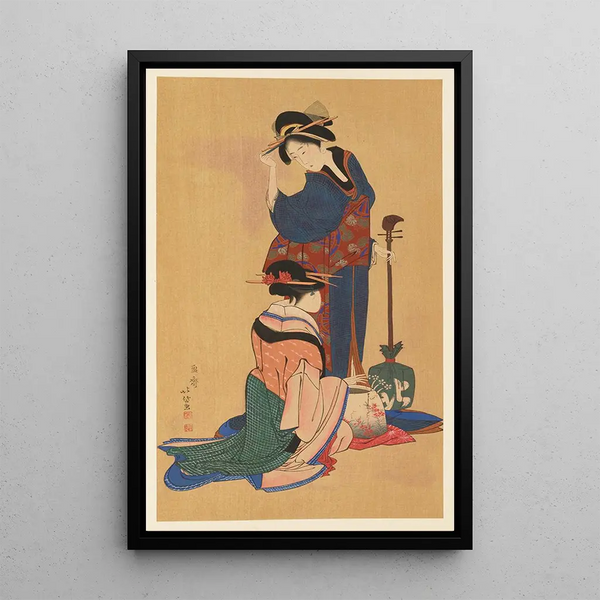 utvalda mästerverk från Ukiyo-e-skolan Pl33 - Shinichi Tajima — inramlat konstverk på väggen