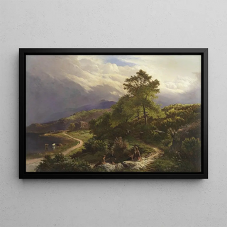 Sidney Richard Percy - Figures resting in a mountain landscape.webp