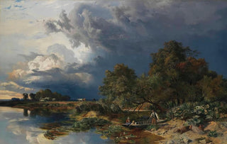 Sidney Richard Percy - Spring An Approaching Shower.webp