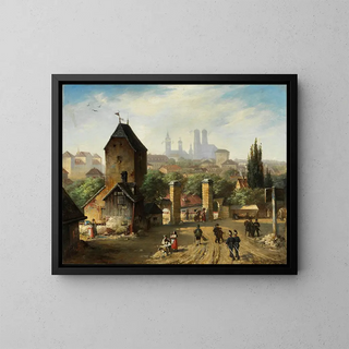 Vue de Munich - Sigmund Eggert — inramlat konstverk på väggen