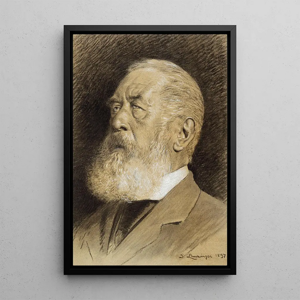 Portrait av Arnold Böcklin - Sigmund Landsinger — inramlat konstverk på väggen