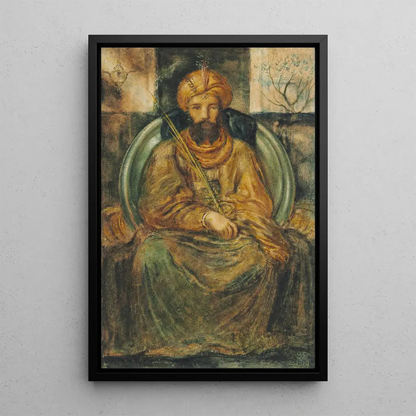 Le roi Salomon rendant la justice - Simeon Solomon — inramlat konstverk på väggen