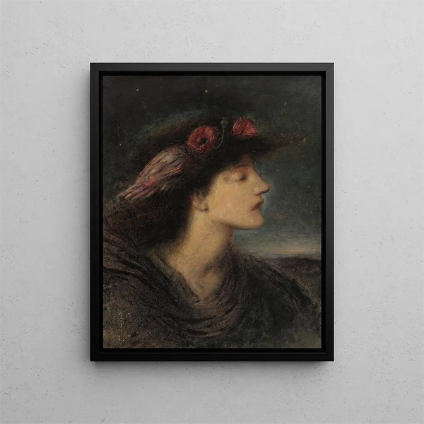 Natt - Simeon Solomon — inramlat konstverk på väggen