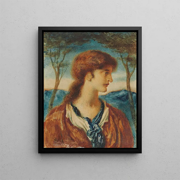 Studie av en ung man - Simeon Solomon — inramlat konstverk på väggen