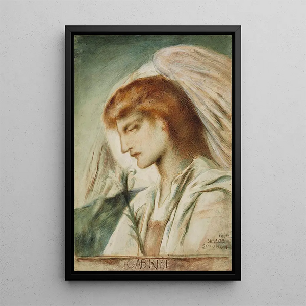 L'Archange Gabriel - Simeon Solomon — inramlat konstverk på väggen