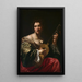 kvinna som spelar gitarr - Simon Vouet — inramlat konstverk på väggen