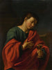 Johannes evangelisten — Simone Cantarini — ung helgonfigur med gyllene kalk
