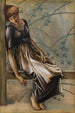 La Série de la Rose Épineuse, studie för La Cour du Jardin III - Sir Edward Coley Burne-Jones — vy av konstverket