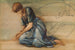 La série La Rose Églantine, étude pour La Cour du Jardin IV - Sir Edward Coley Burne-Jones — vy av konstverket