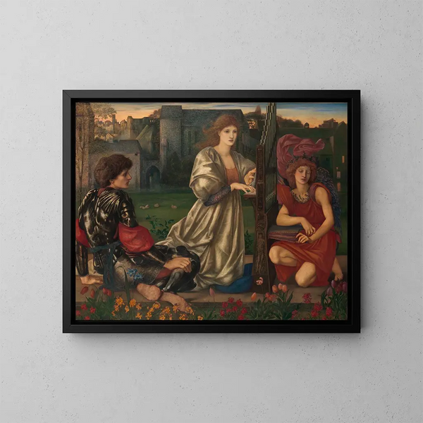 La Chanson d'amour - Sir Edward Coley Burne-Jones — inramlat konstverk på väggen