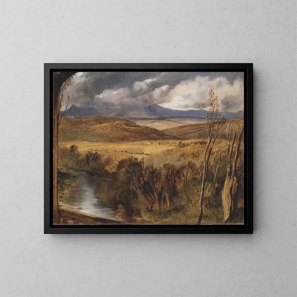 ett landskap från Highlands - Sir Edwin Henry Landseer — inramlat konstverk på väggen